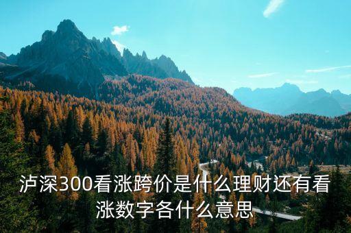 看漲跨價什么意思，理財 滬深300看漲跨價好不好