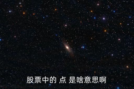 股票的點是什么意思，股票中的 點 是啥意思啊