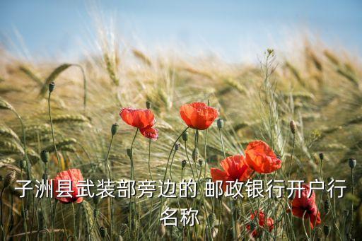 子洲縣武裝部旁邊的 郵政銀行開(kāi)戶(hù)行名稱(chēng)