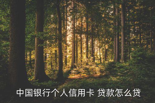  中國銀行個(gè)人信用卡 貸款怎么貸