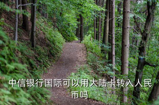  中信銀行國際可以用大陸卡轉入人民幣嗎
