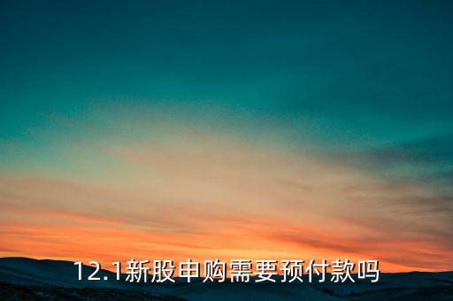 12.1新股申購需要預(yù)付款嗎