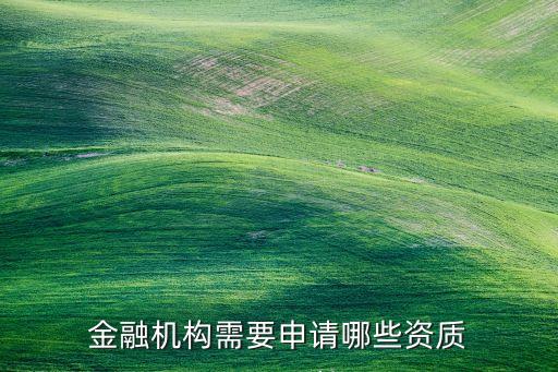 金融機(jī)構(gòu)需要申請哪些資質(zhì)