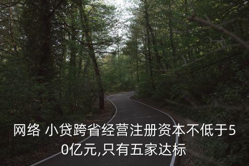 網(wǎng)絡(luò) 小貸跨省經(jīng)營注冊資本不低于50億元,只有五家達標(biāo)
