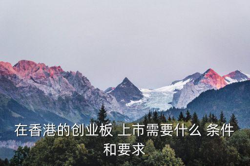 在香港的創(chuàng)業(yè)板 上市需要什么 條件和要求