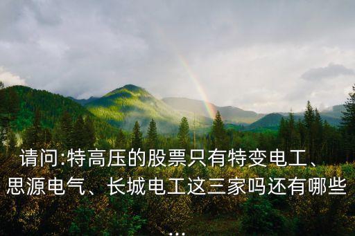 請問:特高壓的股票只有特變電工、 思源電氣、長城電工這三家嗎還有哪些...