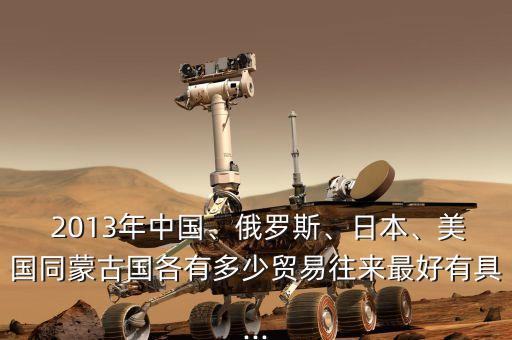  2013年中國(guó)、俄羅斯、日本、美國(guó)同蒙古國(guó)各有多少貿(mào)易往來(lái)最好有具...