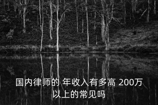 國內(nèi)律師的 年收入有多高 200萬以上的常見嗎