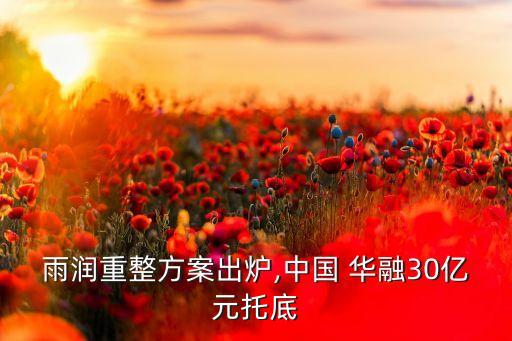 雨潤(rùn)重整方案出爐,中國 華融30億元托底