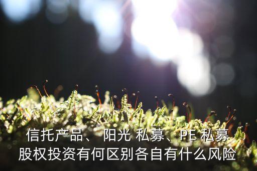 信托產品、 陽光 私募、PE 私募股權投資有何區(qū)別各自有什么風險