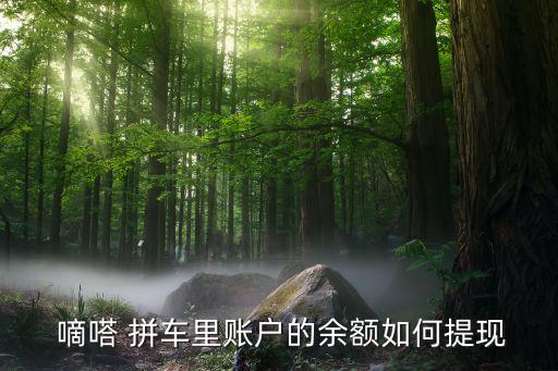  嘀嗒 拼車(chē)?yán)镔~戶(hù)的余額如何提現(xiàn)