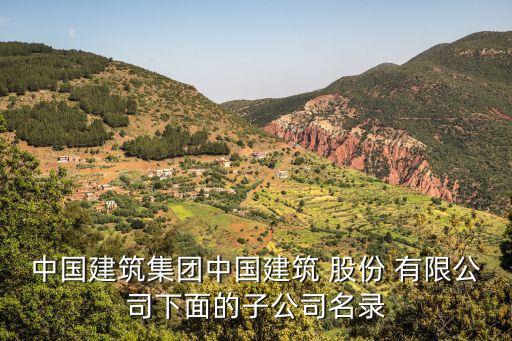 中國建筑集團中國建筑 股份 有限公司下面的子公司名錄