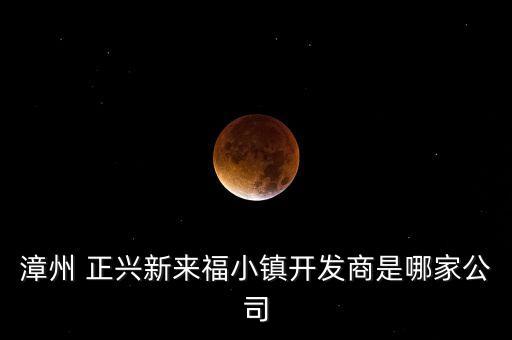 漳州 正興新來(lái)福小鎮(zhèn)開發(fā)商是哪家公司