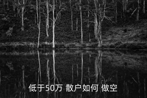 低于50萬(wàn) 散戶(hù)如何 做空