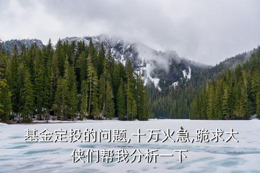  基金定投的問(wèn)題,十萬(wàn)火急,跪求大俠們幫我分析一下