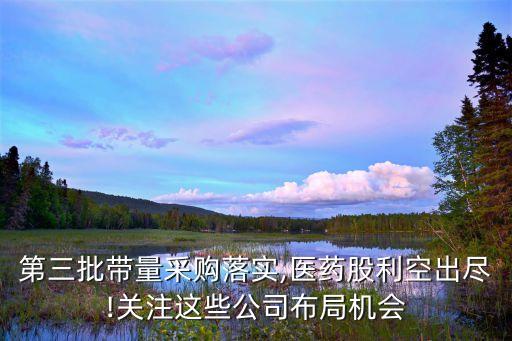 第三批帶量采購落實,醫(yī)藥股利空出盡!關注這些公司布局機會