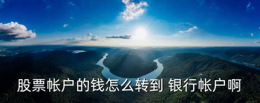 股票帳戶的錢怎么轉到 銀行帳戶啊