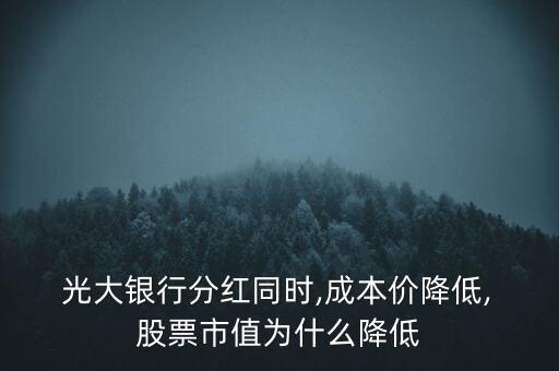  光大銀行分紅同時,成本價降低, 股票市值為什么降低