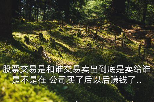 股票交易是和誰(shuí)交易賣(mài)出到底是賣(mài)給誰(shuí)是不是在 公司買(mǎi)了后以后賺錢(qián)了...
