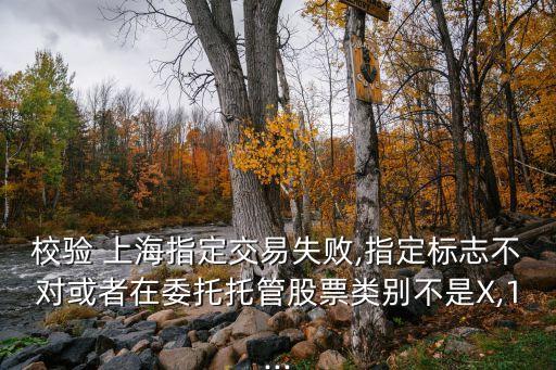 校驗(yàn) 上海指定交易失敗,指定標(biāo)志不對(duì)或者在委托托管股票類(lèi)別不是X,1...