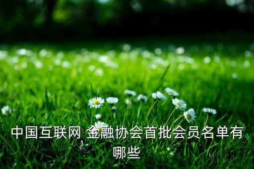 中國互聯(lián)網(wǎng) 金融協(xié)會(huì)首批會(huì)員名單有哪些