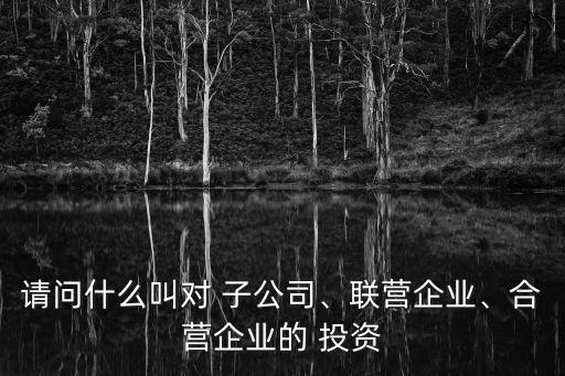 請問什么叫對 子公司、聯(lián)營企業(yè)、合營企業(yè)的 投資