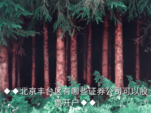 ◆◆北京豐臺(tái)區(qū)有哪些證券公司可以股票開(kāi)戶◆◆