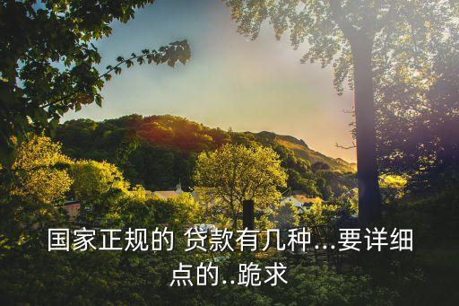 國家正規(guī)的 貸款有幾種...要詳細點的..跪求