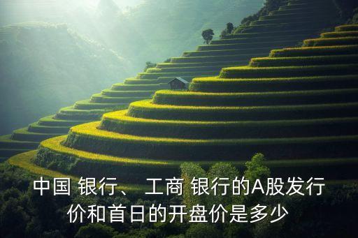 中國 銀行、 工商 銀行的A股發(fā)行價和首日的開盤價是多少