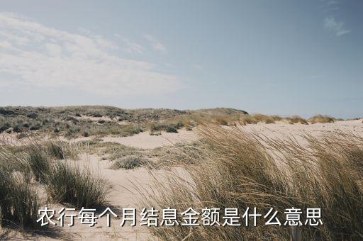 農(nóng)行每個月結息金額是什么意思