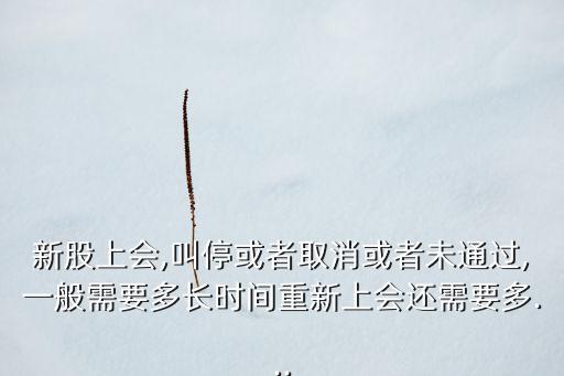 新股上會,叫?；蛘呷∠蛘呶赐ㄟ^,一般需要多長時間重新上會還需要多...