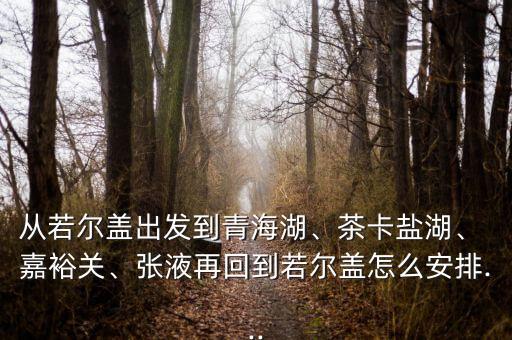 從若爾蓋出發(fā)到青海湖、茶卡鹽湖、 嘉裕關(guān)、張液再回到若爾蓋怎么安排...