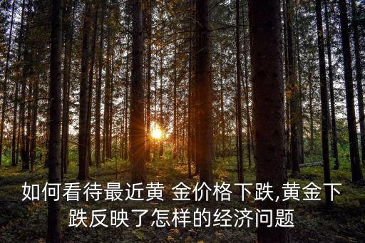 如何看待最近黃 金價格下跌,黃金下跌反映了怎樣的經(jīng)濟(jì)問題