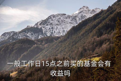一般工作日15點(diǎn)之前買的基金會(huì)有 收益嗎