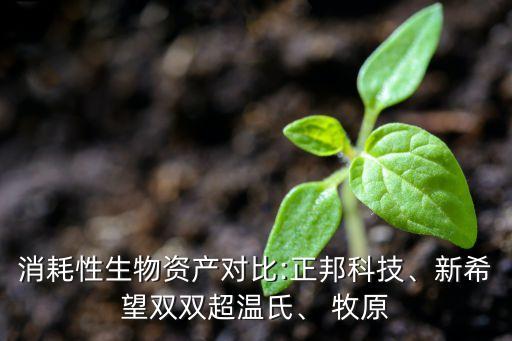 消耗性生物資產對比:正邦科技、新希望雙雙超溫氏、 牧原