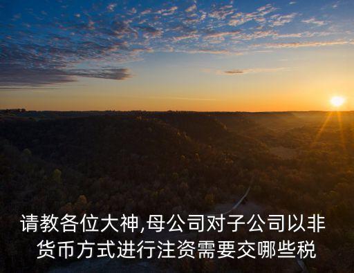 請(qǐng)教各位大神,母公司對(duì)子公司以非 貨幣方式進(jìn)行注資需要交哪些稅