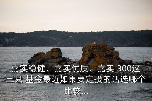 嘉實(shí)穩(wěn)健、嘉實(shí)優(yōu)質(zhì)、嘉實(shí) 300這三只 基金最近如果要定投的話選哪個比較...