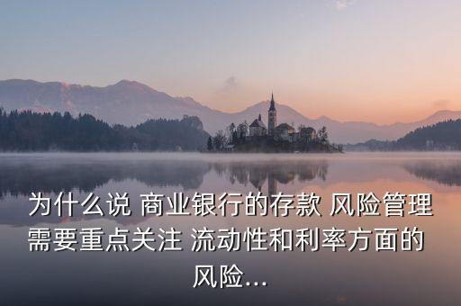 為什么說(shuō) 商業(yè)銀行的存款 風(fēng)險(xiǎn)管理需要重點(diǎn)關(guān)注 流動(dòng)性和利率方面的 風(fēng)險(xiǎn)...