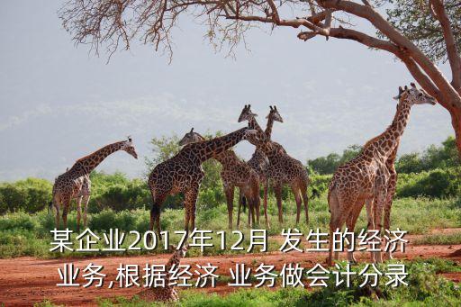 某企業(yè)2017年12月 發(fā)生的經(jīng)濟 業(yè)務(wù),根據(jù)經(jīng)濟 業(yè)務(wù)做會計分錄