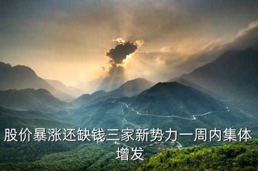 股價(jià)暴漲還缺錢(qián)三家新勢(shì)力一周內(nèi)集體 增發(fā)