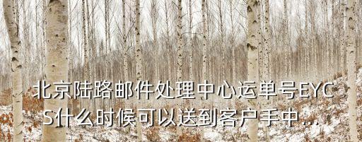  北京陸路郵件處理中心運(yùn)單號(hào)EYCS什么時(shí)候可以送到客戶(hù)手中...