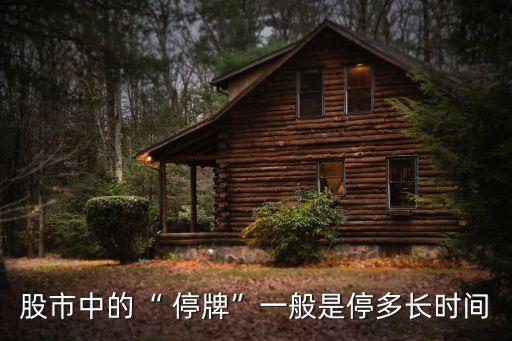 股市中的“ 停牌”一般是停多長時(shí)間