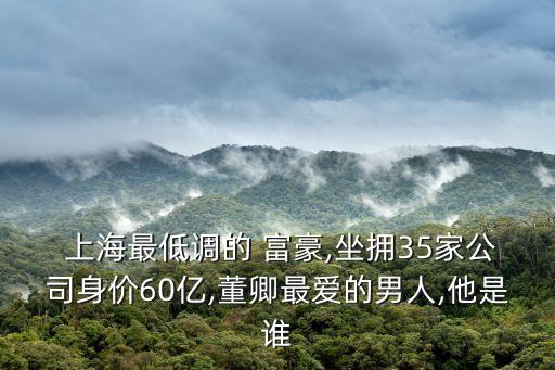 上海最低調(diào)的 富豪,坐擁35家公司身價(jià)60億,董卿最?lèi)?ài)的男人,他是誰(shuí)