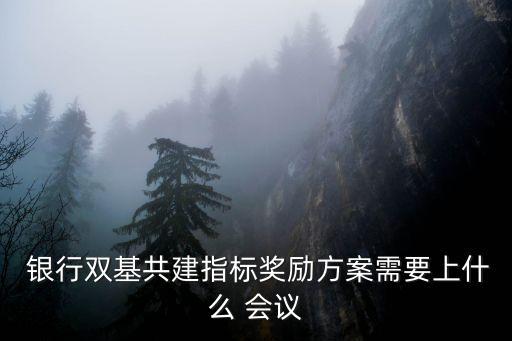  銀行雙基共建指標(biāo)獎勵方案需要上什么 會議