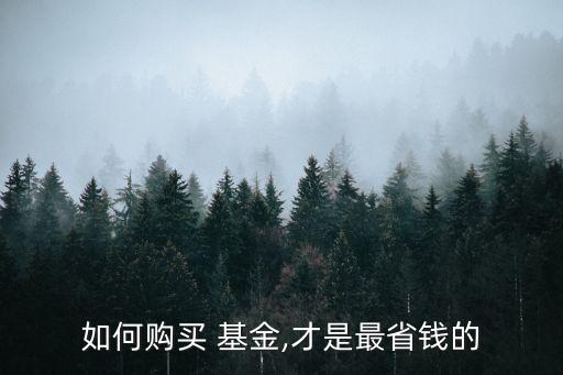 怎么買(mǎi)基金便宜,最便宜的基金有幾毛的