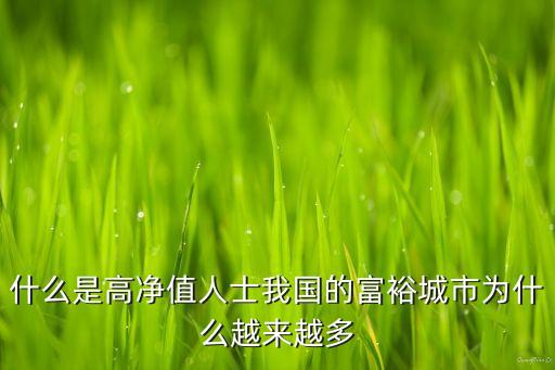 什么是高凈值人士我國的富裕城市為什么越來越多
