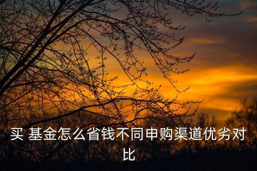 買(mǎi) 基金怎么省錢(qián)不同申購(gòu)渠道優(yōu)劣對(duì)比