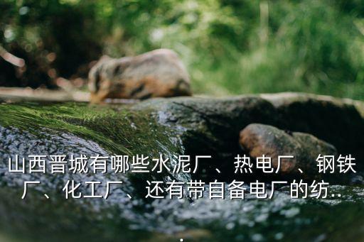 山西晉城有哪些水泥廠、熱電廠、鋼鐵廠、化工廠、還有帶自備電廠的紡...