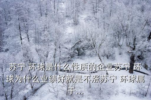 蘇寧 環(huán)球是什么性質(zhì)的企業(yè)蘇寧 環(huán)球?yàn)槭裁礃I(yè)績(jī)好就是不漲蘇寧 環(huán)球?qū)儆?..