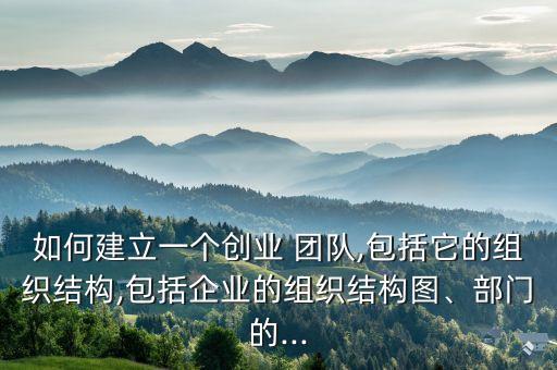 如何建立一個創(chuàng)業(yè) 團隊,包括它的組織結構,包括企業(yè)的組織結構圖、部門的...